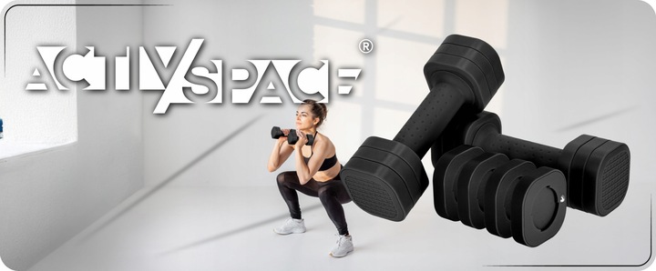 HANTELKI HANTLE CIĘŻARKI REWGULOWANE 4w1 ZESTAW DO ĆWICZEŃ FITNESS 2x2,27kg