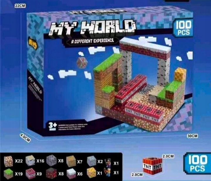 KLOCKI MAGNETYCZNE SZEŚCIANY BLOKI KLOCKI PIKSELE 100KLOCKÓW W TYM 2LUDZIKI