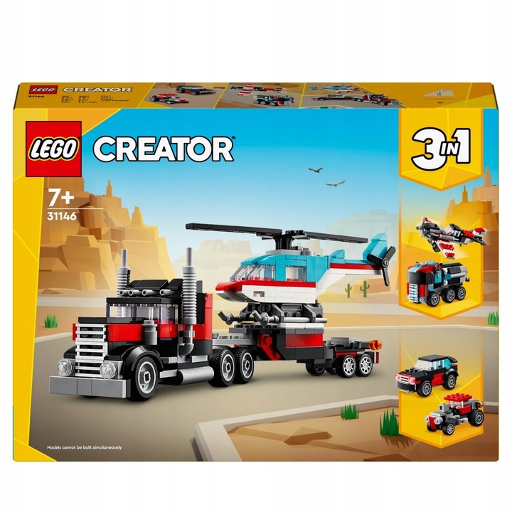 LEGO CREATOR 31146 CIĘŻARÓWKA Z PLATFORMĄ I HELIKOPTER