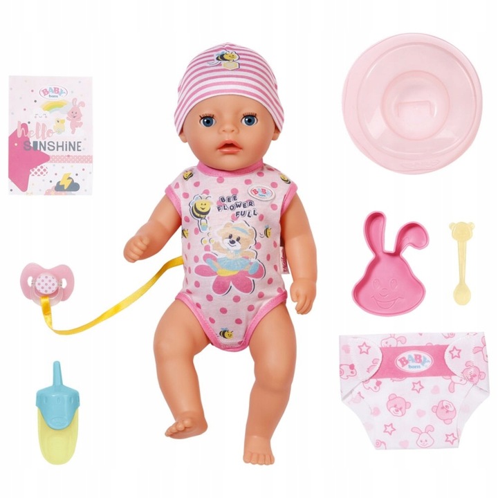 Baby born Lalka Interaktywna Lena 7 Funkcji Bobas Niemowlę Dziewczynka