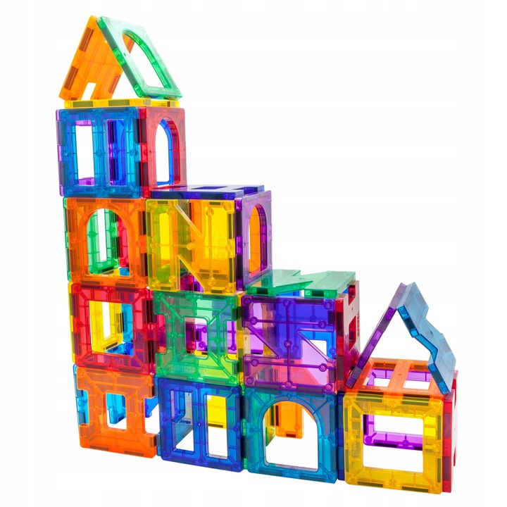 Klocki magnetyczne konstrukcyjne budowlane edukacyjne dla dzieci 42 el