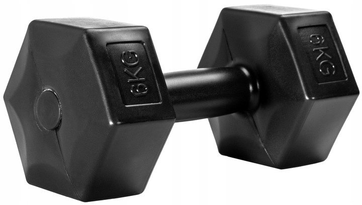 ZESTAW HANTLI HANTELKÓW HANTLE BITUMICZNE DO ĆWICZEŃ FITNESS CIĘŻARKI 2x6kg