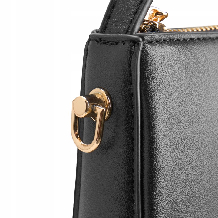 BETLEWSKI Mała torebka wizytowa kopertówka dwa paski wygodna sztywna