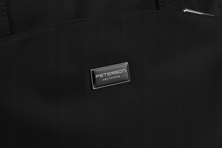 Torba shopper bag torebka damska pojemna na ramię miejska czarna PETERSON