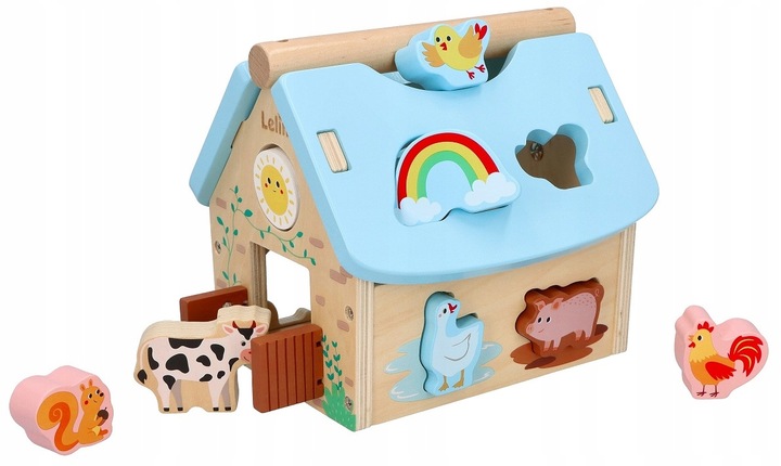 Obora drewniana Zwierzątka z farmy Sorter Zabawka dla rocznego dziecka