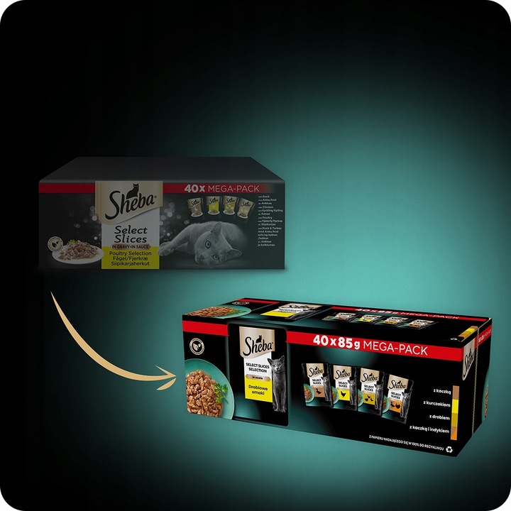 SASZETKI SHEBA SELECTION SELECT SLICES DROBIOWE SMAKI 40X85G