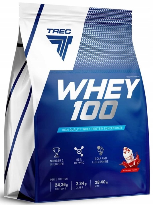 PYSZNE BIAŁKO WPC Trec Whey 100 900g PROTEINY NA MASĘ MIĘŚNIE DO TRENINGU