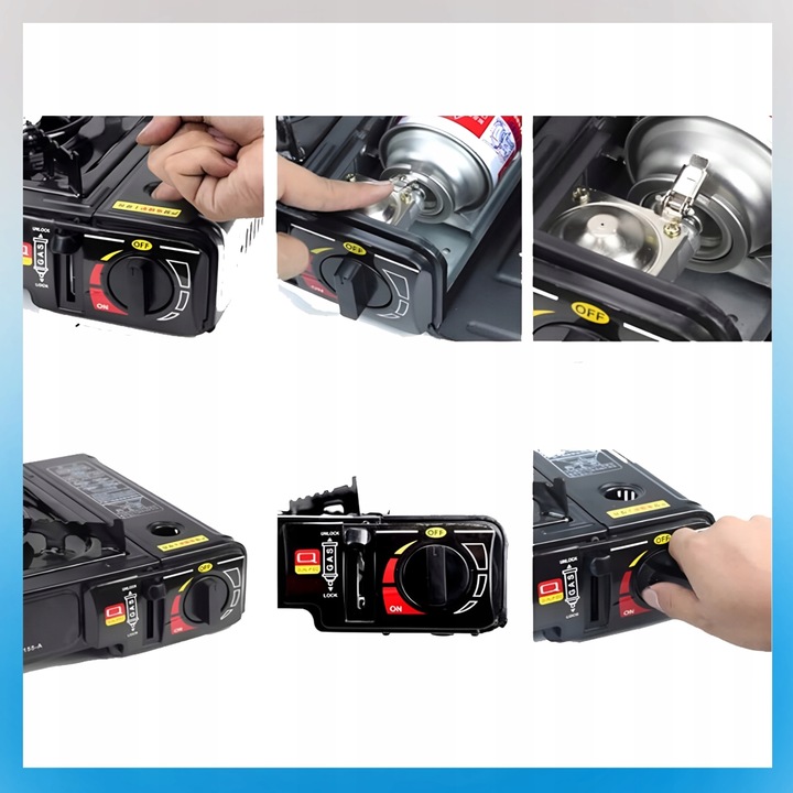 KUCHENKA TURYSTYCZNA GAZOWA CERAMICZNA PRZENOŚNA 2W1 + REDUKTOR Z WALIZKĄ