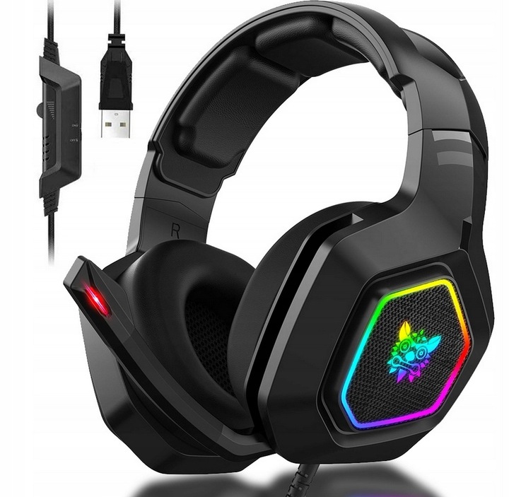 ONIKUMA K10 SŁUCHAWKI GAMINGOWE NAUSZNE PRZEWODOWE Z MIKROFONEM LED RGB