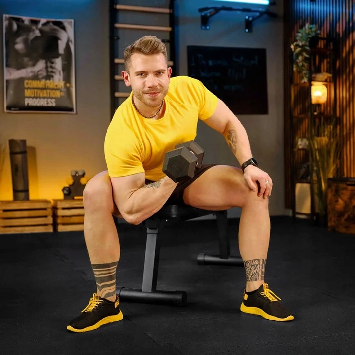 Hantla hex hantel żeliwny do ćwiczeń gumowany żeliwny 17,5kg Trex Sport