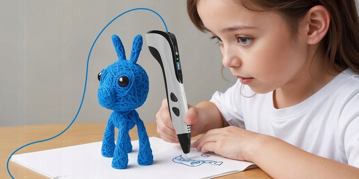 DŁUGOPIS 3D DLA DZIECI DRUKARKA MODEL PRO+ WKŁADY 160 METRÓW+ MATA OCHRONNA