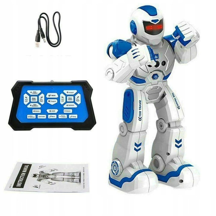 DUŻY ROBOT ZDALNIE STEROWNY ŚWIECI CHODZI PILOT AKUMULATOR SENSOREM GESTÓW