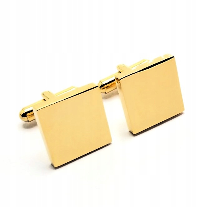 Spinki do mankietów koszuli pozłacane stal szlachetna chirurgiczna 316L