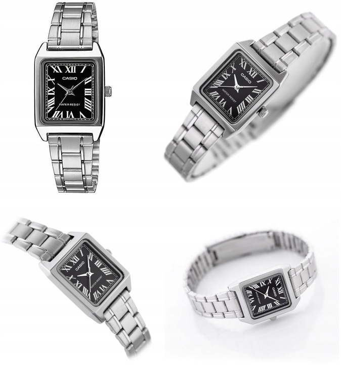 ZEGAREK DAMSKI CASIO LTP-V007 rzymskie cyfry stalowy + BOX +GRAWER