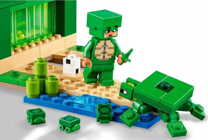 KLOCKI LEGO | MINECRAFT 21254 DOMEK NA PLAŻY ŻÓŁWI FIGURKI ZABAWKI + TORBA