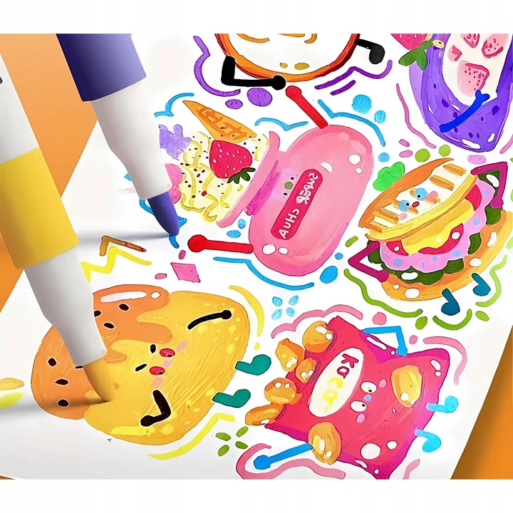 MARKERY AKRYLOWE PISAKI do KAMIENI UBRAŃ FLAMASTRY MAZAKI WODOODPORNE 24szt