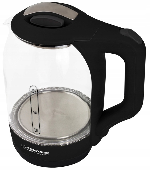 CZAJNIK ELEKTRYCZNY 1500W SZKLANY 1,7L CZARNY LED