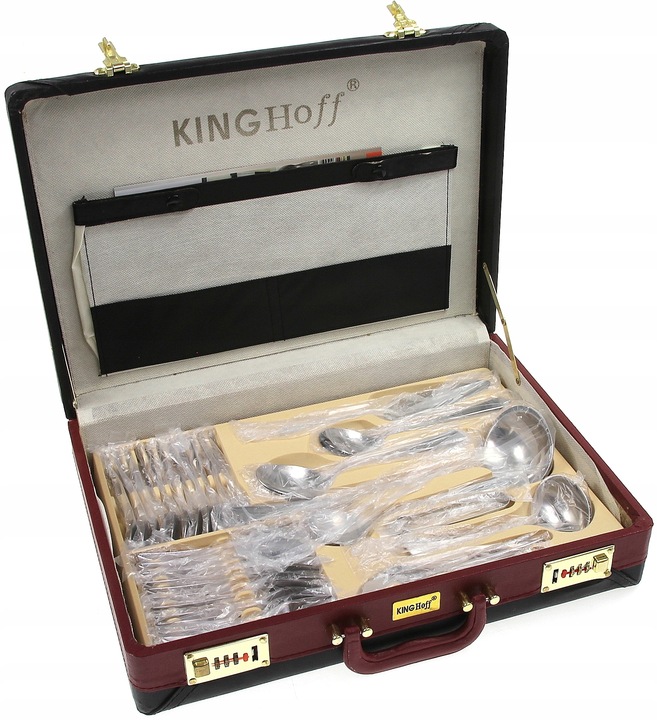 ZESTAW SZTUĆCE KOMPLET WALIZKA POŁYSK 72 KINGHOFF