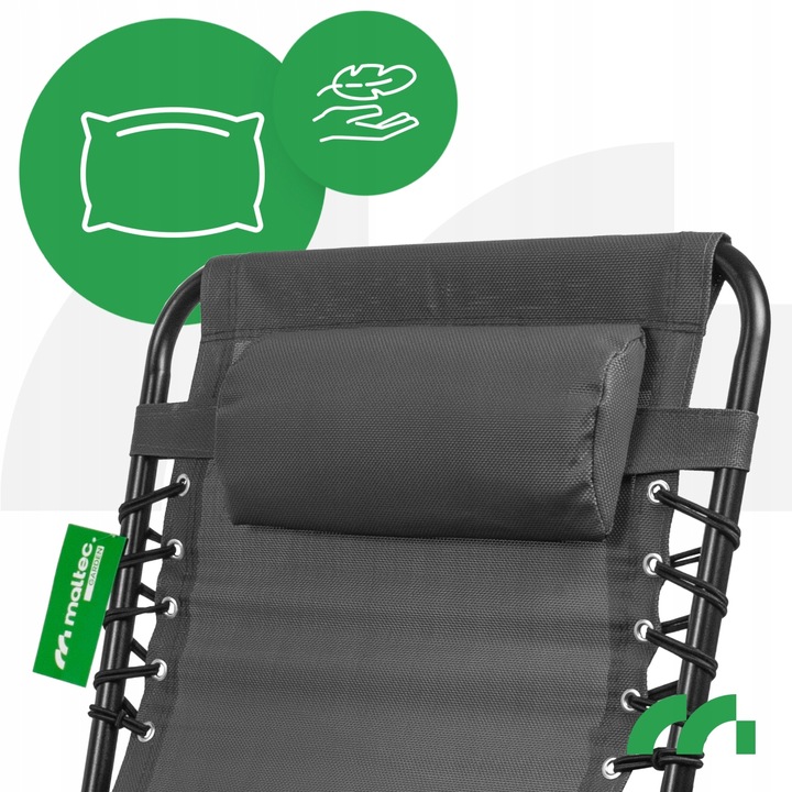 LEŻAK OGRODOWY SKŁADANY LEŻANKA ŁÓŻKO FOTEL PLAŻOWY Z KIESZONKĄ I PODUSZKĄ