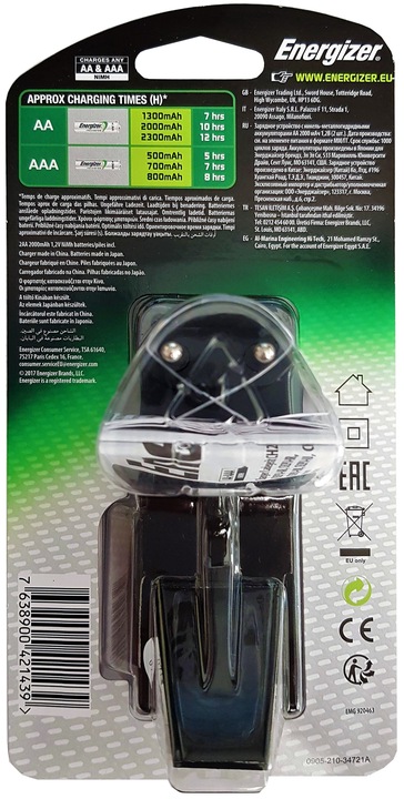 Ładowarka ENERGIZER Mini Baterii AAA R3 AA R6 + 2x Akumulatorki AA 2000mAh