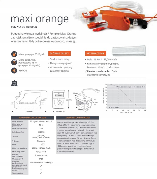 Pompka do Skroplin Aspen pumps Maxi Orange FP2210