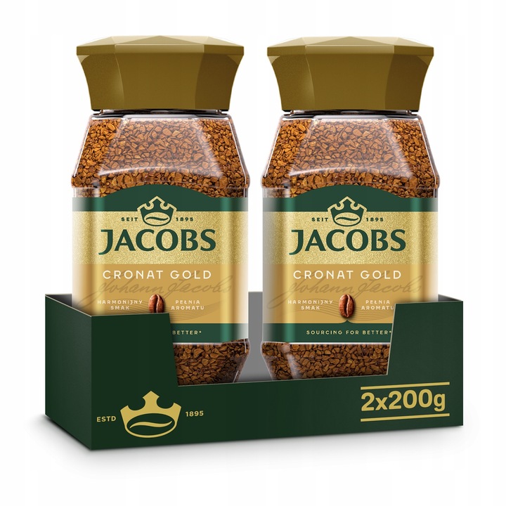Kawa rozpuszczalna Jacobs Cronat Gold 2x 200 g, Prince Polo GRATIS
