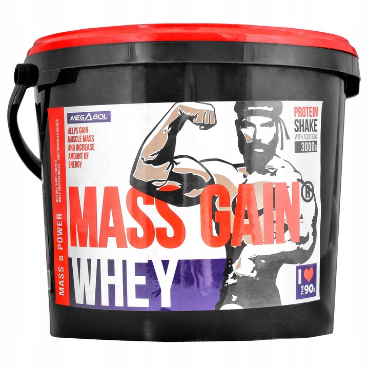 GAINER WHEY MASS WYSOKOKALORYCZNY BIAŁKO GAIN WPC Megabol 3000g wanilia