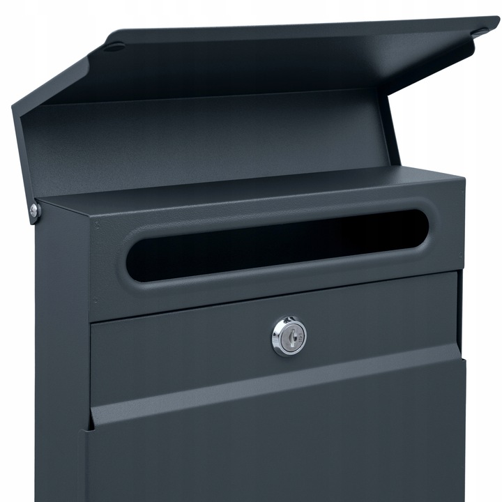 SKRZYNKA POCZTOWA NA LISTY POCZTĘ ANTRACYT + NAPIS ADRES ULICA NUMER