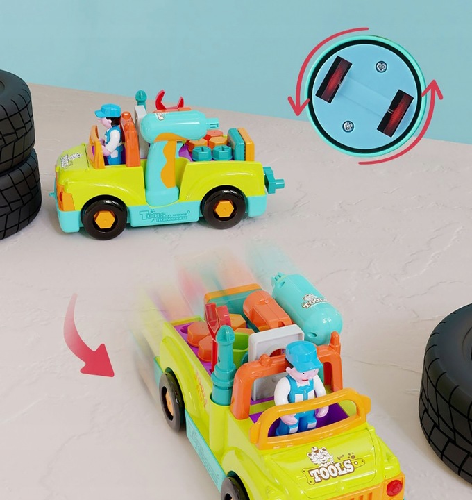 Auto do skręcania i rozkręcania mały mechanik jeździ gra interaktywny autko