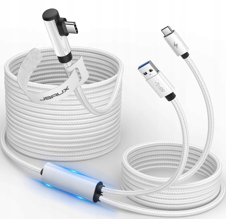 JSAUX CD0044 kabel 5M do Meta Oculus Quest 3 2 1 Pro USB-C kątowy USB-A