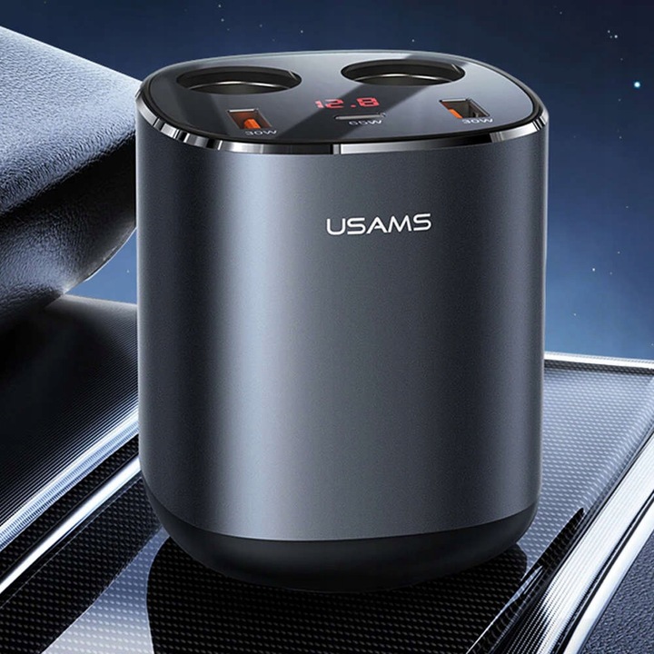 ROZGAŁĘŹNIK + ŁADOWARKA DO AUTA 2x USB USB-C 245W