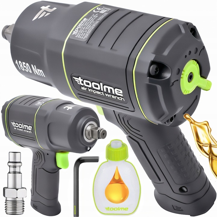 KLUCZ UDAROWY pneumatyczny KOMPOZYTOWY Z Udarem do KÓŁ 1850Nm Toolme TM080