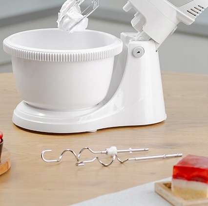 MIKSER RĘCZNY ZHM 2459S Z MISĄ 700W BIAŁY 4 KOŃCÓWKI ROBOT KUCHENNY