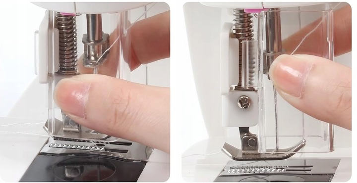 PRAWDZIWA MASZYNA DO SZYCIA DLA DZIECI Z OSŁONĄ NA PALCE + IGŁA NICI LAMPKA