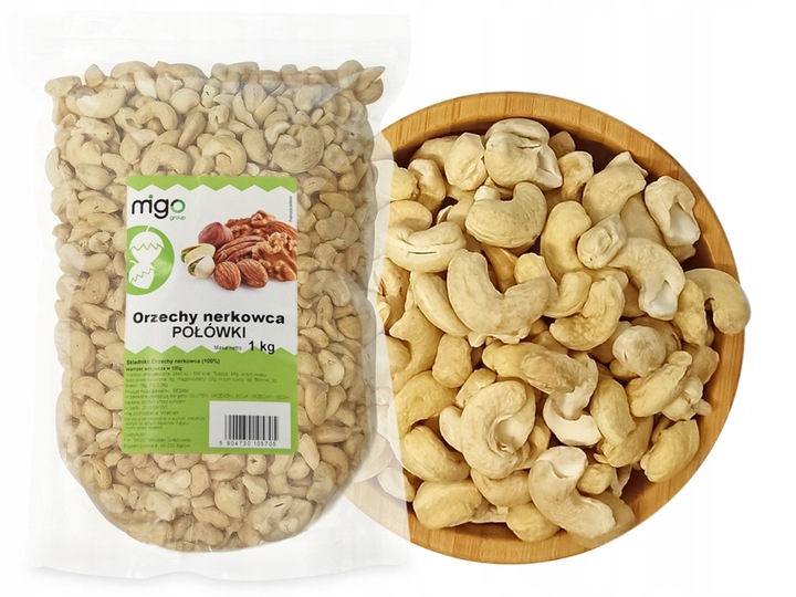 ORZECHY NERKOWCA 1kg POŁÓWKI Nerkowce 1000g