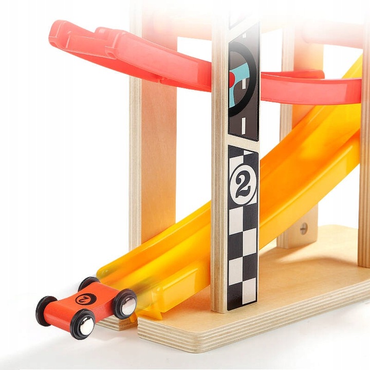 TOP BRIGHT Duży Tor Samochodowy Zjeżdżalnia Rampy 6 Aut Dla Chłopca