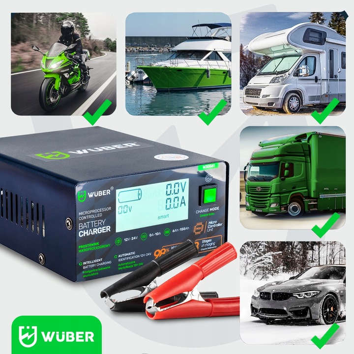 PROSTOWNIK 12V i 24V MIKROPROCESOROWY ŁADOWARKA DO AKUMULATORA NAPRAWA 10A