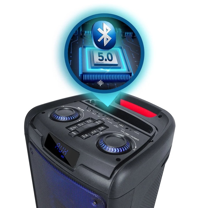 GŁOŚNIK BLUETOOTH PRZENOŚNY KARAOKE MANTA 100W USB