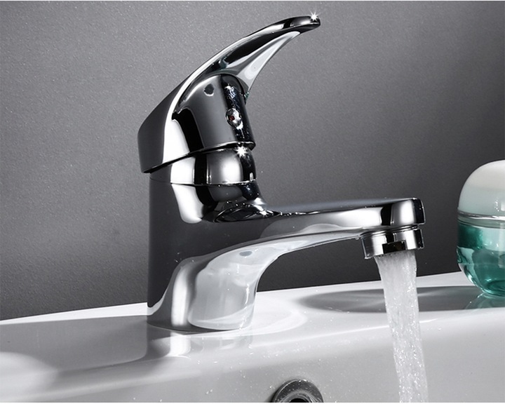 BATERIA UMYWALKOWA NISKA ŁAZIENKOWA NABLATOWA CHROM KRAN DO UMYWALKI MAŁA