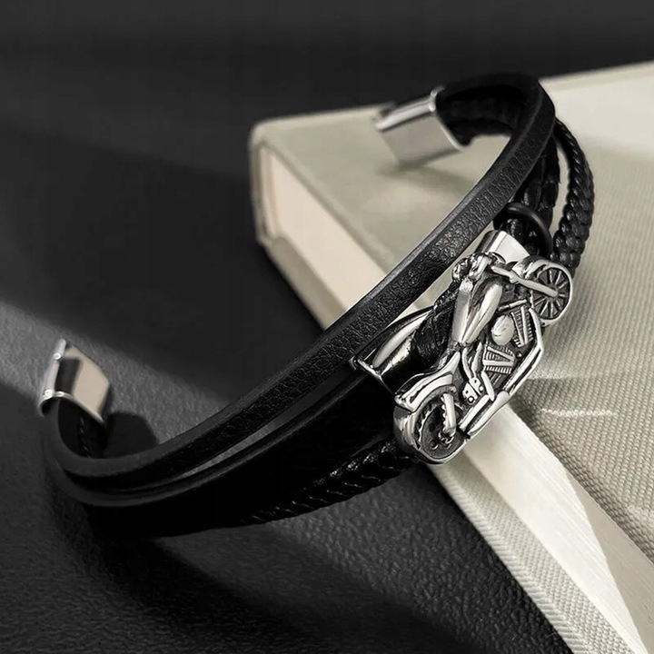 Bransoletka z Grawerem – Motocykl CHOPPER – Prezent dla Motocyklisty Biker