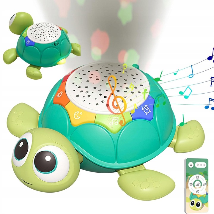 UCIEKAJĄCY PEŁZAJĄCY żółw INTERAKTYWNA ZABAWKA CHODZĄCY MUZYKA i projekcją