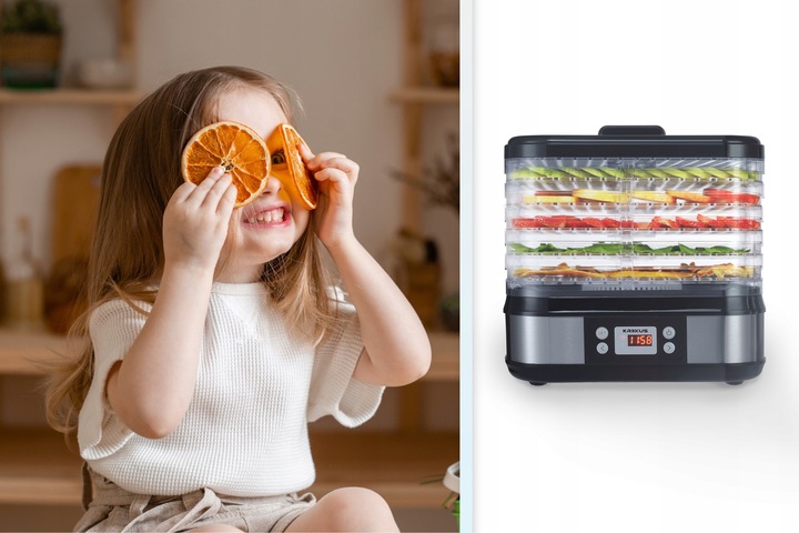 Duża Suszarka spożywcza do Grzybów Owoców Warzyw Dehydrator Timer Krexus