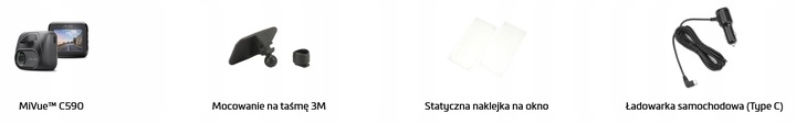 Rejestrator samochodowy MIO MiVue C590 GPS FHD + Karta 64GB