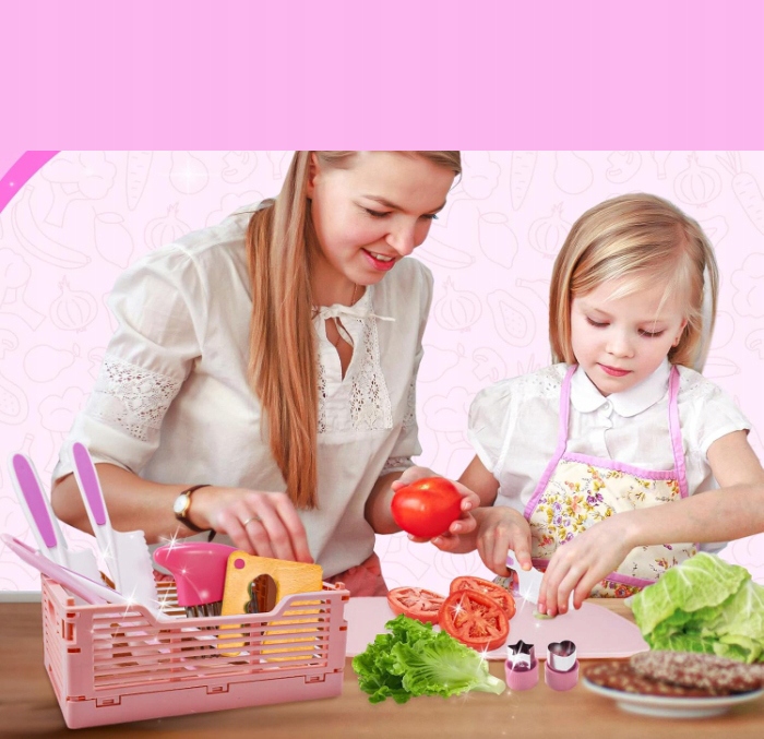 ZESTAW BEZPIECZNYCH NOŻY AKCESORIÓW KUCHENNYCH DLA DZIECI 13EL Prezenty