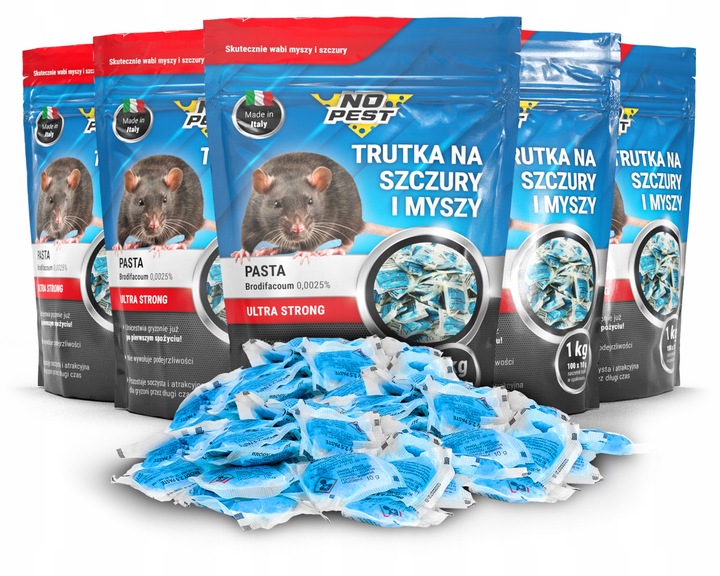 TRUTKA NA MYSZY SZCZURY I INNE GRYZONIE 5KG ŚRODEK PASTA NIEBIESKA NO PEST
