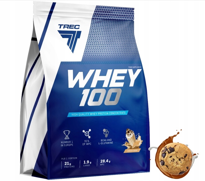 PYSZNE BIAŁKO WPC Trec Whey 100 900g PROTEINY NA MASĘ MIĘŚNIE DO TRENINGU