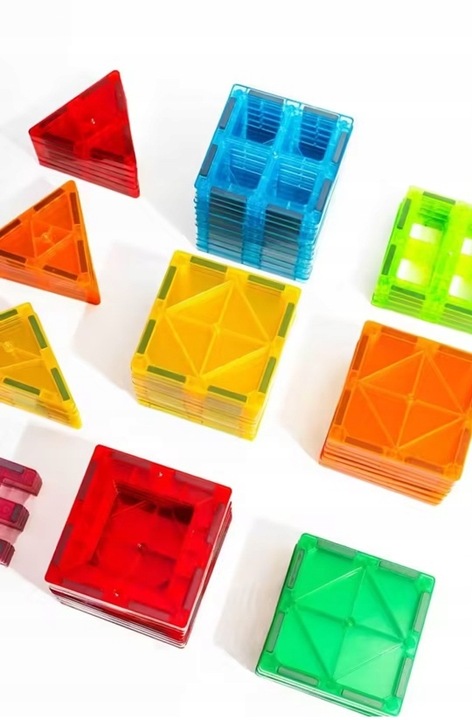 Klocki Magnetyczne 3D Konstrukcyjne Zestaw 100 elementów 3+ Edukacyjne DUŻE