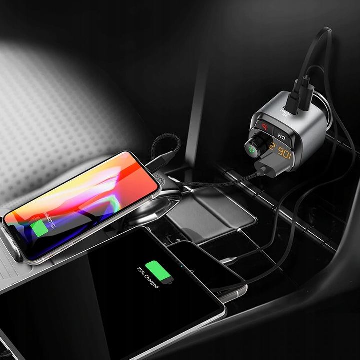 FEEGAR Transmiter FM Zestaw głośnomówiący BT QC4.0