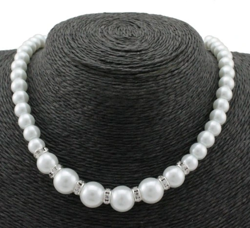 KOMPLET 3 CŻĘŚCIOWY ELEGANCKI BIAŁE PERŁY CYRKONIE