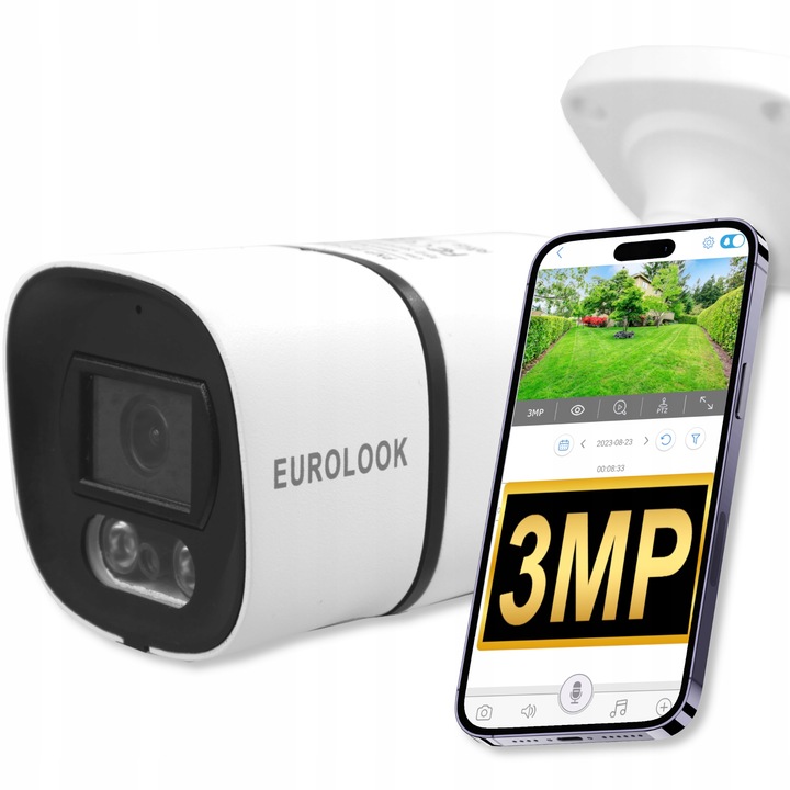 Zewnętrzna Kamera IP WIFI FULL HD 4x ZOOM Metalowa 3MPx Powiadomienia 1080p